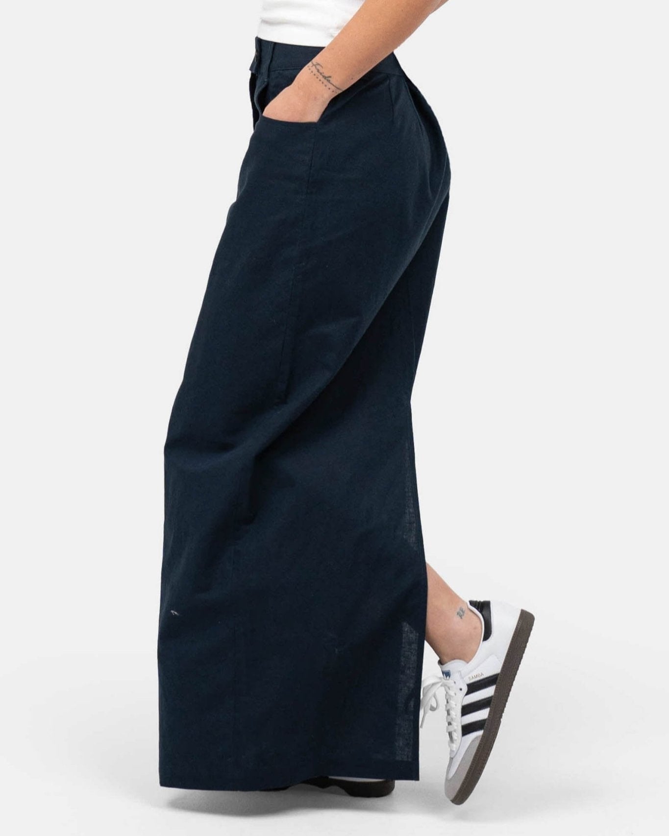 Hør Nederdel Navy | Skagen - clothing.dk